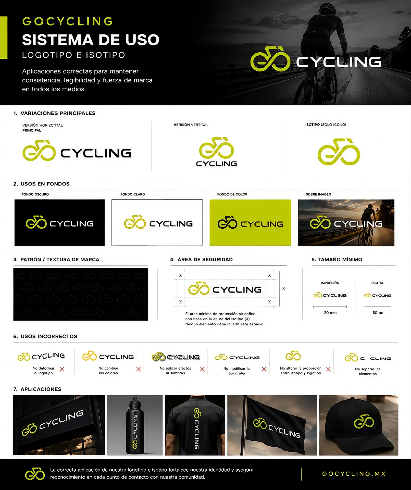 Sistema de uso de logotipo e isotipo Go Cycling